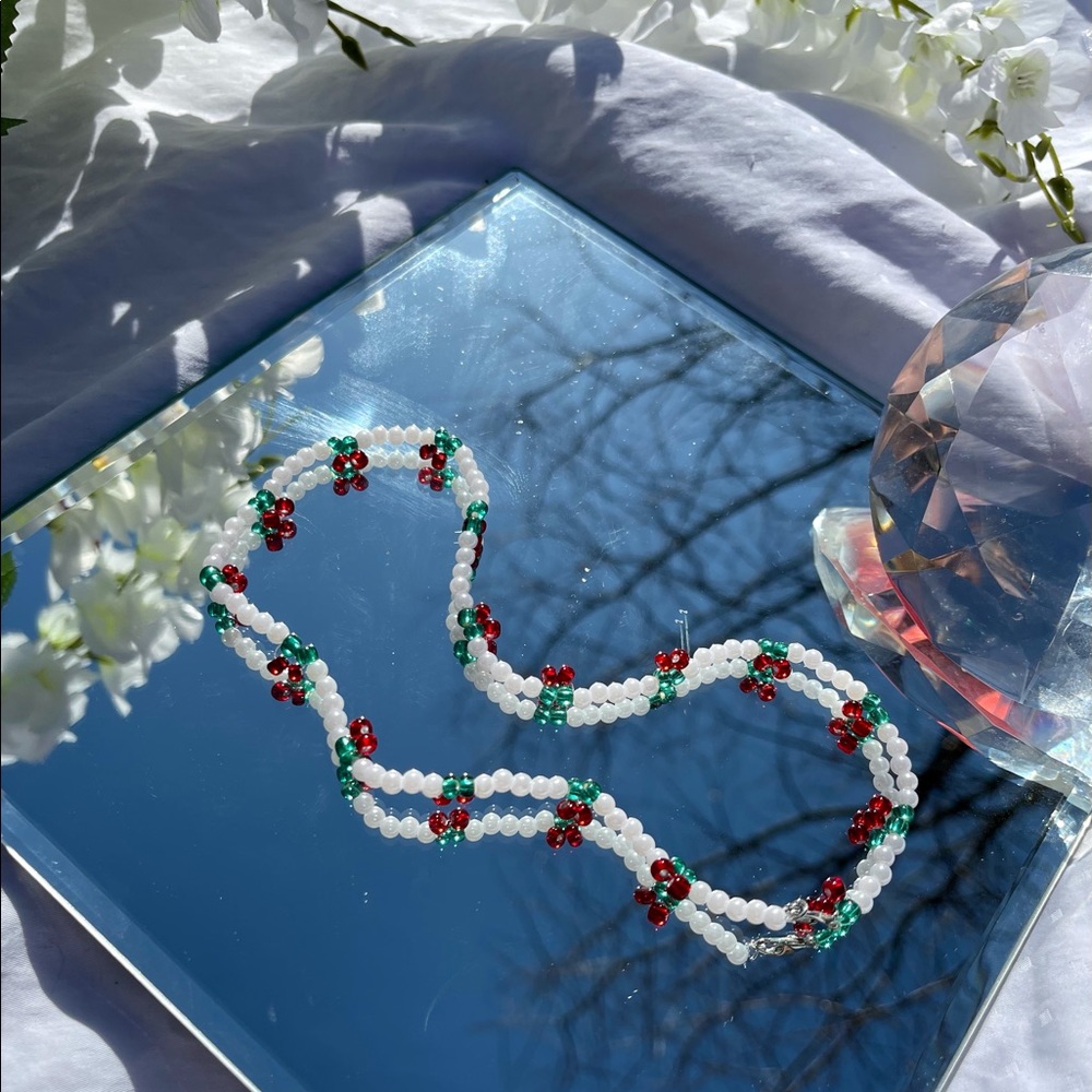 Beaded Cherry Necklace!